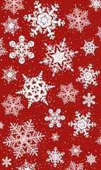 雪の結晶の赤い背景イラスト