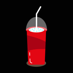 ice drink icon design in flat style