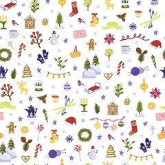 seamless pattern with christmas elements