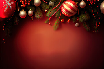 Orange Merry Christmas and Happy New Year background
