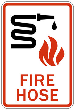 Fire hose sign and label
