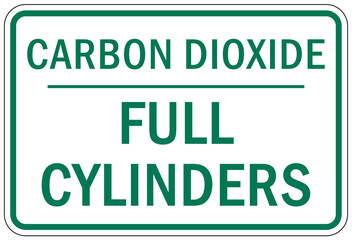 Carbon dioxide full cylinders sign and label