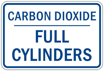 Carbon dioxide full cylinders sign and label