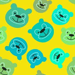 Cartoon toys animals seamless fluffy bears pattern for wrapping paper and fabrics and kids clothes print