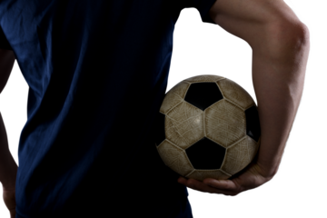 Soccer  player play with soccerball during a football match