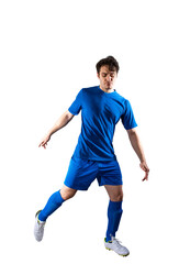 Soccer  player play with soccerball during a football match