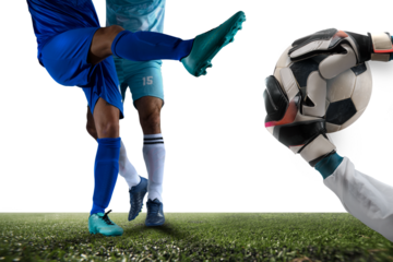 Soccer  player play with soccerball during a football match