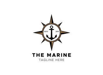 Obraz premium marine retro emblems logo with anchor, anchor logo - vector