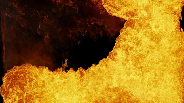Fire Explosion Transition To The Camera With Alpha Channel. Realistic fire explosion transition with alpha stock video