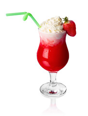 Strawberry Drink with Whipped Cream