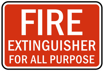 Fire extinguisher sign and labels