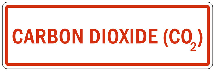 Fire extinguisher sign and labels carbon dioxide