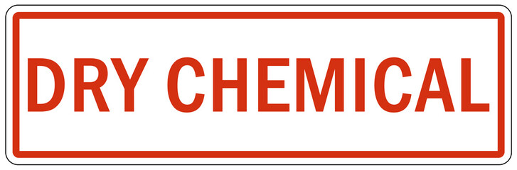 Obraz premium Fire extinguisher sign and labels dry chemical