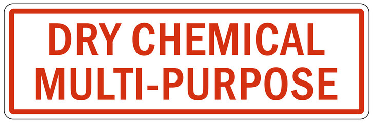 Fire extinguisher sign and labels dry chemical multi purpose