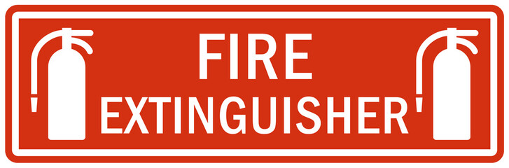 Fire extinguisher sign and labels