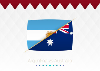 Obraz na płótnie Canvas National football team Argentina vs Australia, Round of 16. Soccer 2022 match versus icon.