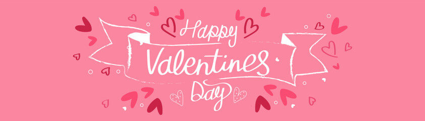 vector banner with happy Valentines Day