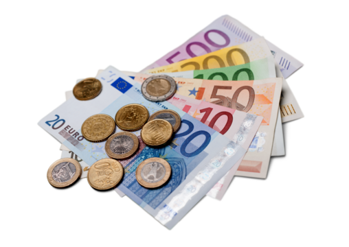Euro Bills and Coins