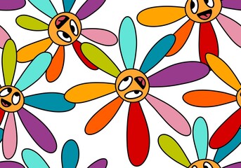 Floral seamless flower pattern for wrapping and linens and fabrics and clothes print and kids and kitchen textiles
