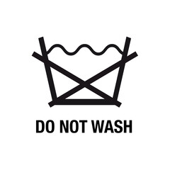 Do not wash, dry clean only, washing care sign, laundry icon, textile symbol, garment care, transparent background, PNG image 