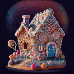 Ornate Christmas Gingerbread House