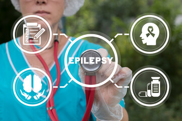 Medical concept of epilepsy awareness. Epileptic seizure requiring emergency attention concept.