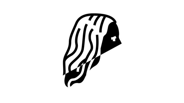 coloring hair line icon animation