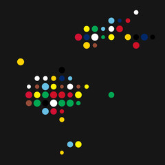 Fiji Silhouette Pixelated pattern illustration