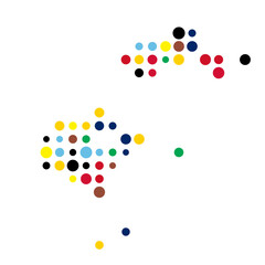 Fiji Silhouette Pixelated pattern illustration