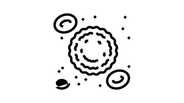 white blood cells line icon animation