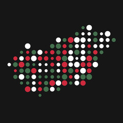 Hungary Silhouette Pixelated pattern illustration