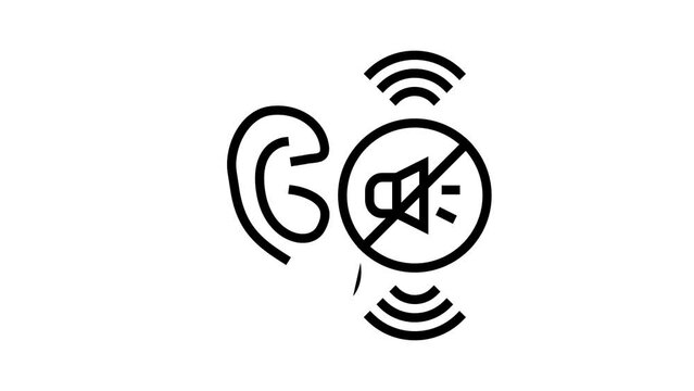 hearing loss line icon animation
