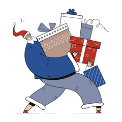 Man carrying Christmas gifts