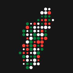 Madagascar Silhouette Pixelated pattern illustration