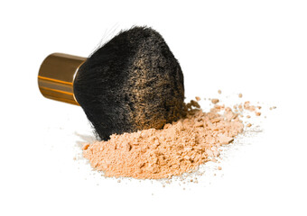 powdered foundation and a brush