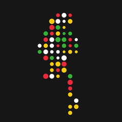 Myanmar Silhouette Pixelated pattern illustration