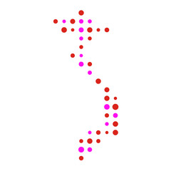 Vietnam Silhouette Pixelated pattern illustration