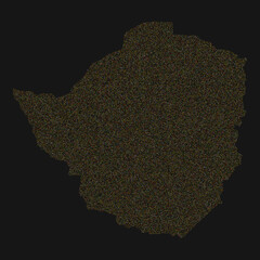 Zimbabwe Silhouette Pixelated pattern illustration
