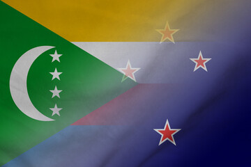 Comoros and New Zealand official flag transborder contract NZL COM