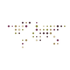 World Map Silhouette Pixelated generative pattern illustration