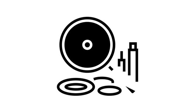 teflon ptfe thermoplastic line icon animation