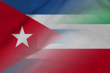 Cuba and Kuwait political flag international contract KWT CUB