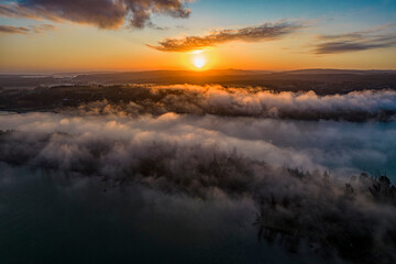 Obraz premium Atardecer desde el cielo