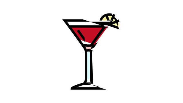 cosmopolitan cocktail glass drink color icon animation