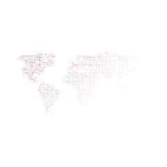 Fototapeta premium World Map Silhouette Pixelated generative pattern illustration