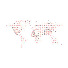 Fototapeta premium World Map Silhouette Pixelated generative pattern illustration