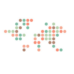 World Map Silhouette Pixelated generative pattern illustration