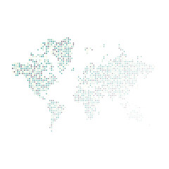 Fototapeta premium World Map Silhouette Pixelated generative pattern illustration