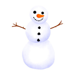 Snowman illustration with crayon effect png