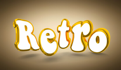 Retro Vintage Style Nostalgic Word Flashback Time 3d Illustration